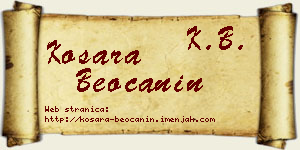 Kosara Beočanin vizit kartica